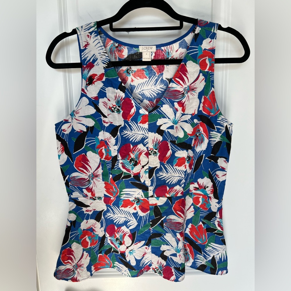 J. Crew Fitted Sleeveless Peplum Top, size 6